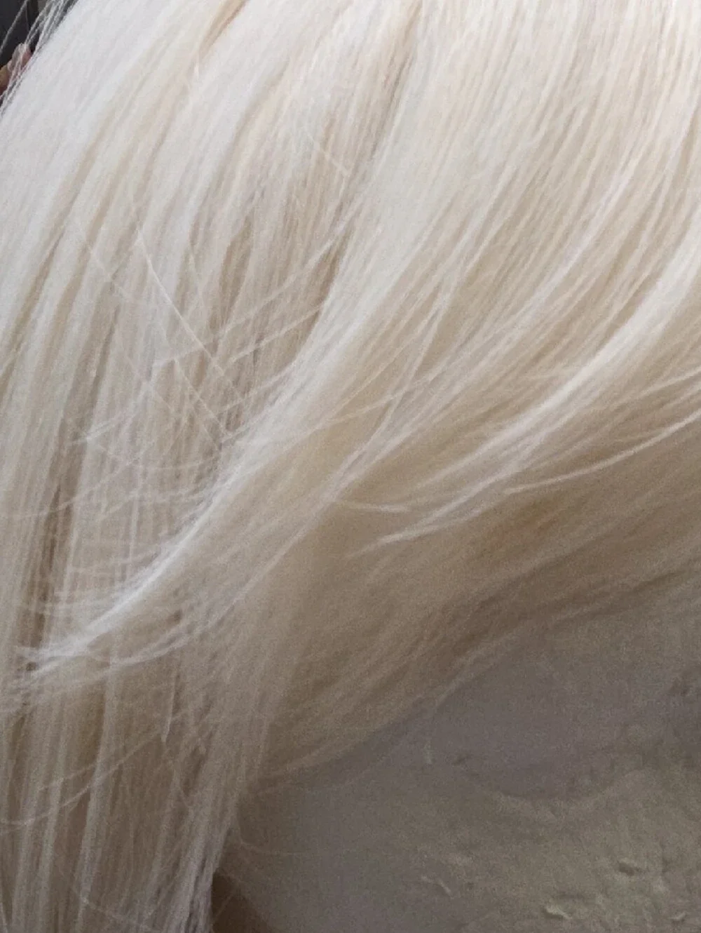 Premium Women's Short Straight Wig with Bangs - Ivory White